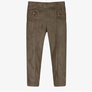 Mayoral Green Cargo Pants Utility Suede Style little girl size 8 (C6)